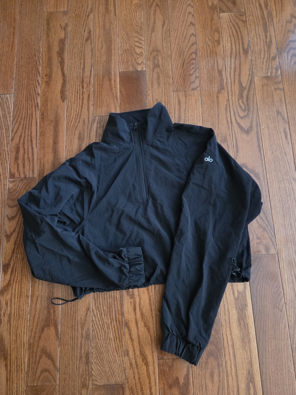 ALO Yoga Black Half-Zip Windbreaker Pullover